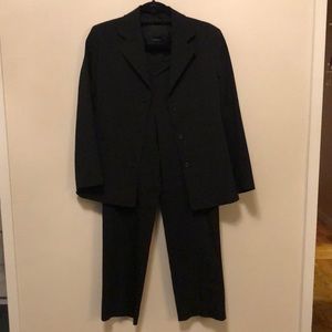 Prada suit lined jacket and no waist side zip pant